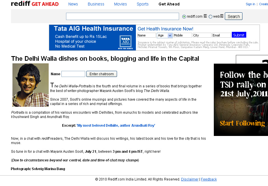 The Delhi Walla Books – An Online Chat with Rediff Readers