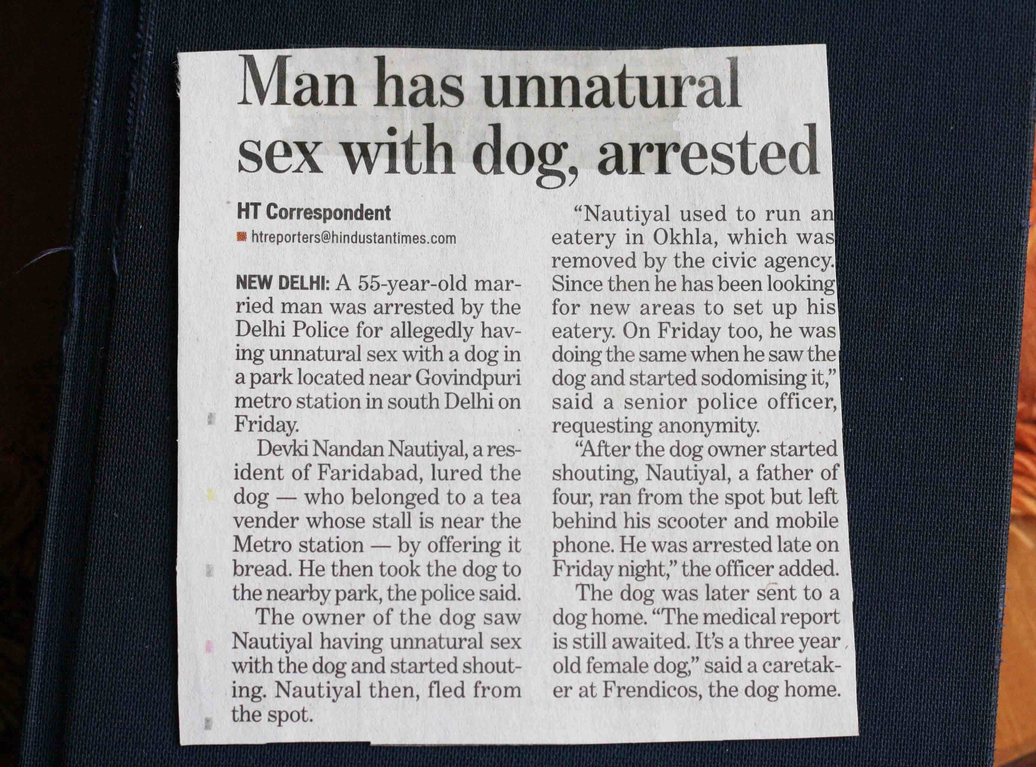 Dateline Delhi – Man Has Unnatural Sex with Dog, Clip 1