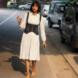 City Style - A Slender Woman in White, Harish Chander Mathur Lane