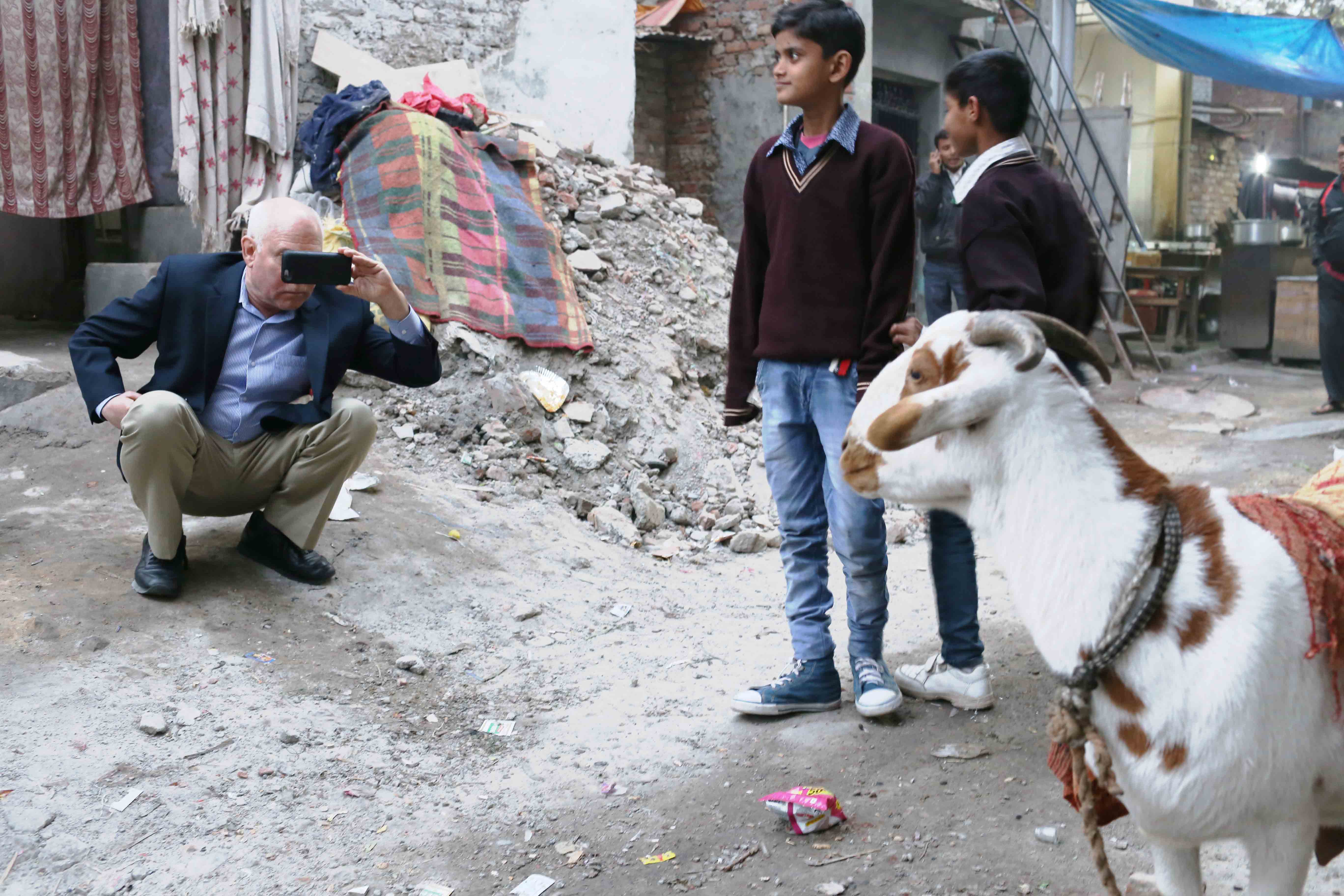 City Moment – Steve McCurry Shoots a Goat, Somewhere in Delhi