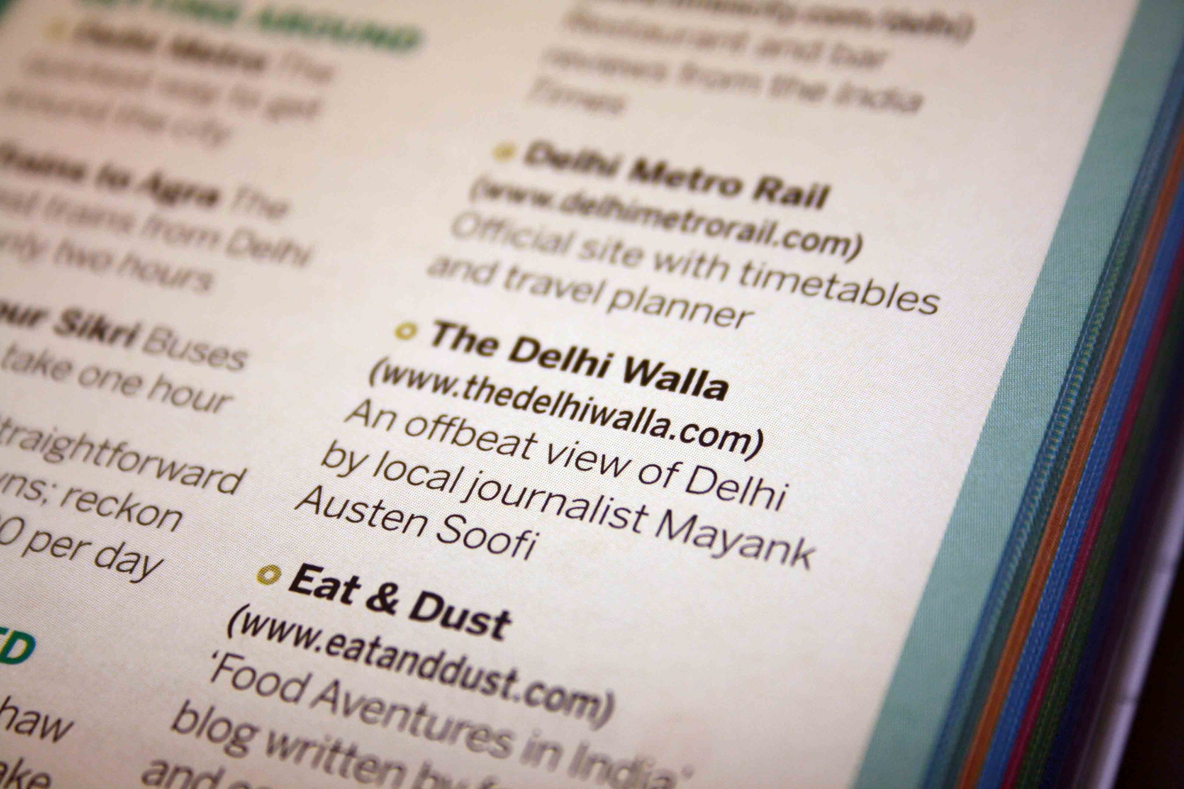 City Notice – Lonely Planet Recommends The Delhi Walla
