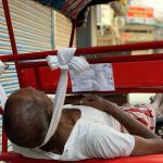 City Life - Rickshaw Puller Saroj Pal's Pillow, Central Delhi